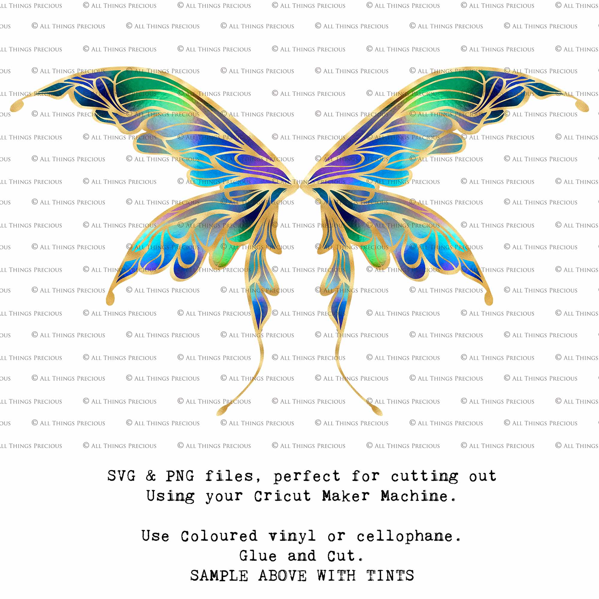 SVG & PNG Fairy Wing files for Cricut or Silhouette Cameo Cutting Machine. To create wearable fairy wings, in adult or children sizes.  Use this clipart design for Halloween Costumes, Fantasy or Cosplay or photography. Or For weddings, Engagements or baby shower ephemera. These are Individual Wing Pieces, for you to cut and assemble. This is a digital product.